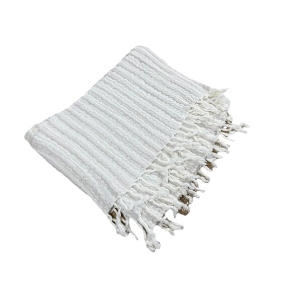 Cotton Fringe Gauze Blanket Throw Decor Gray White Lightweight Muslin Luxury Hom - Picture 1 of 5